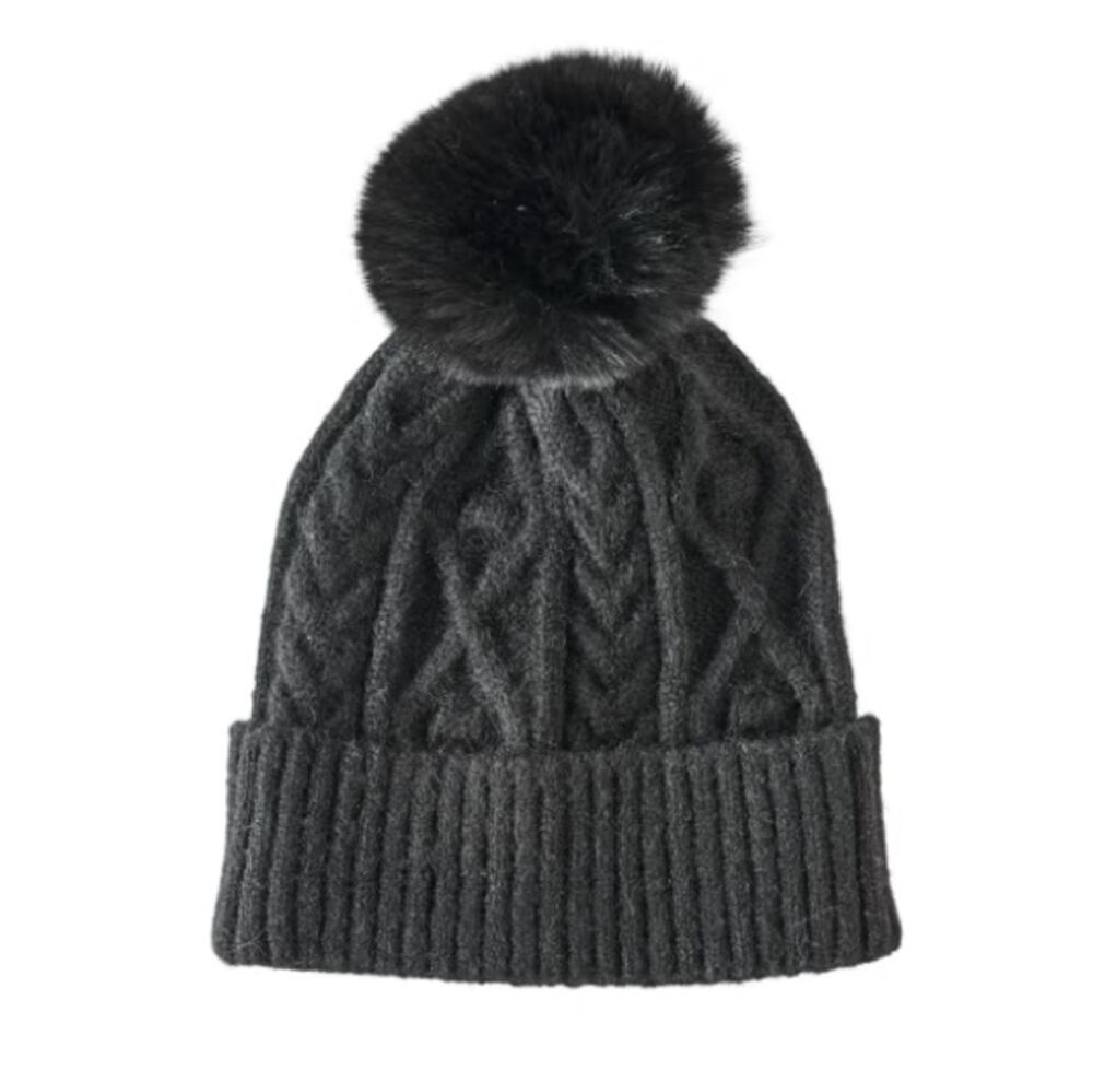 New ~ NATURAL REFLECTIONS ~ Cable Knit Pom Beanie for Ladies